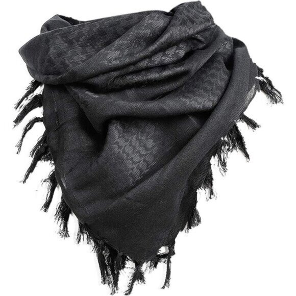 ⚡Men Black / 2pack 100% Cotton Military Shemagh Desert Keffiyeh Scarf Wrap - Picture 6 of 8
